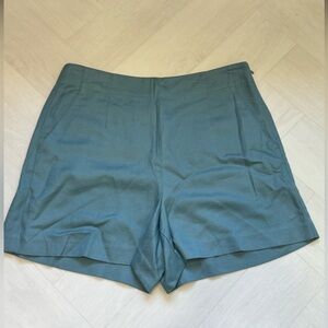 Ann Taylor Teal High-Waist Tailored Shorts
